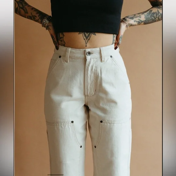 P&Co ALBION CARPENTER PANT - in Ecru Size UK14/US10 - Picture 4 of 16